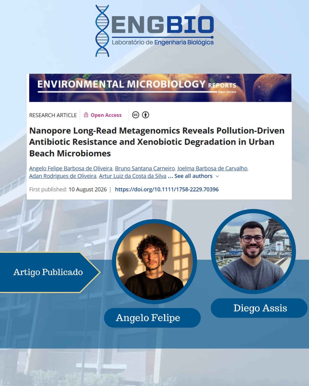 Artigo na Environmental Microbiology Reports